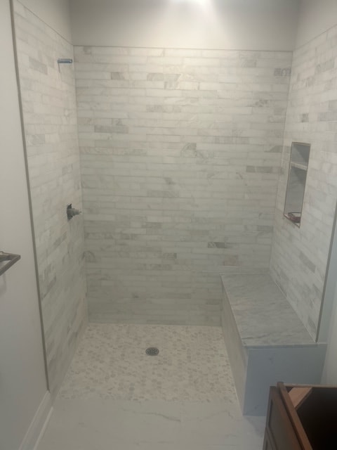 Custom marble tile shower enclosure